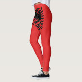 Patriotische albanische Flagge Leggings (Links)