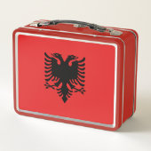 Patriotische albanische Flagge Metall Brotdose (Rückseite)