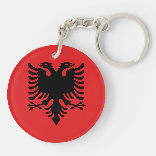 Patriotische albanische Flagge Schlüsselanhänger (Rückseite)