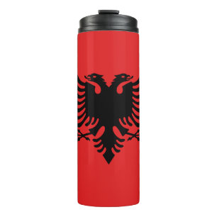 Patriotische albanische Flagge Thermosbecher