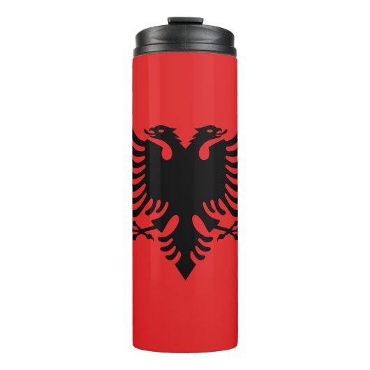 Patriotische albanische Flagge Thermosbecher (Vorderseite)