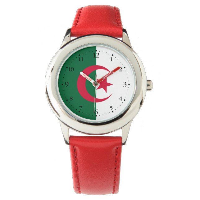 Patriotische algerische Flagge Armbanduhr (Vorderseite)