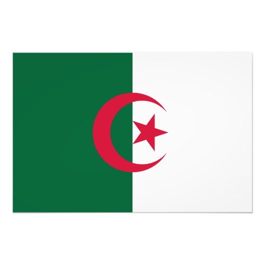 Patriotische algerische Flagge Fotodruck (Vorne)