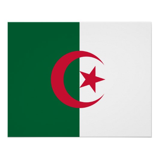 Patriotische algerische Flagge Poster (Vorderseite)