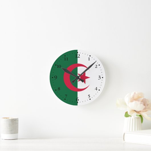 Patriotische algerische Flagge Runde Wanduhr (Zuhause)