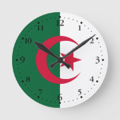 Patriotische algerische Flagge Runde Wanduhr (Vorderseite)
