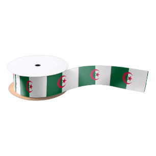 Patriotische algerische Flagge Satinband