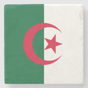 Patriotische algerische Flagge Steinuntersetzer