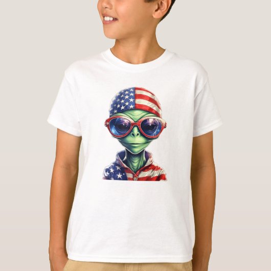 Patriotische Alien T-Shirt (Vorderseite)