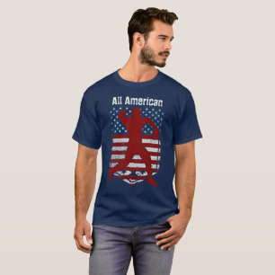 Patriotische, allamerikanische Baseball Vintag bek T-Shirt