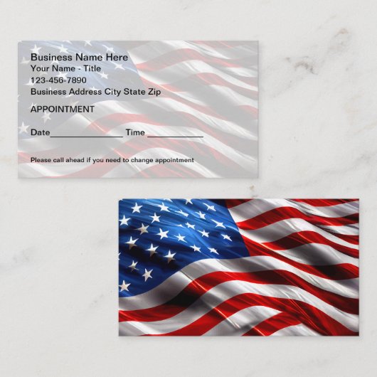 Patriotische American Business Termin Cards (Vorne/Hinten)