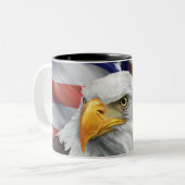 Patriotische American Flag Bald Eagle Coffee Tasse (Vorderseite Links)