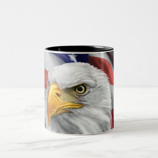Patriotische American Flag Bald Eagle Coffee Tasse (Mittel)