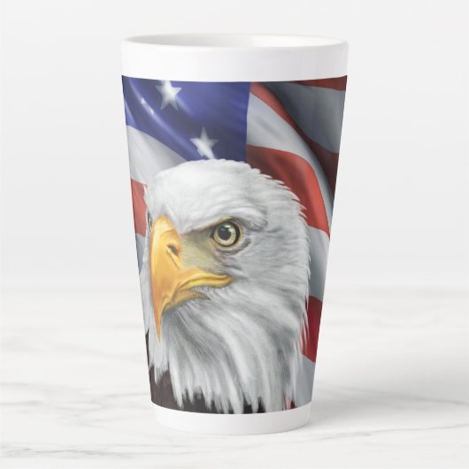 Patriotische American Flag Bald Eagle Coffee Tasse (Vorderseite)
