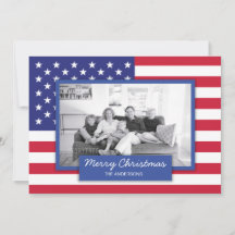Patriotische American Flag Holiday Foto Card