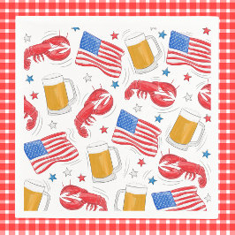 Patriotische American Flag Hummer Beer Star Serviette
