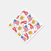 Patriotische American Flag Hummer Beer Star Serviette (Ecke)