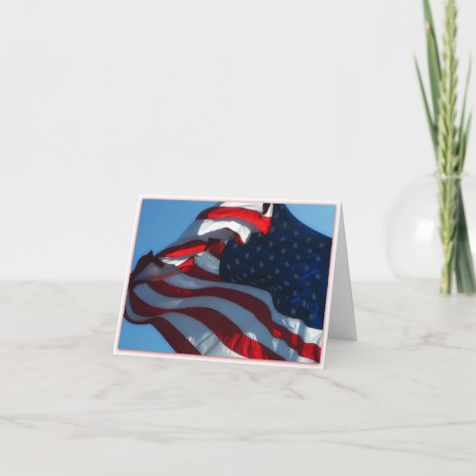 Patriotische American Flag Note Card Dankeskarte (Vorderseite)