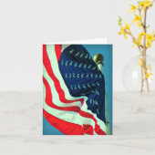Patriotische American Flag Note Card Karte (Gelbe Blume)