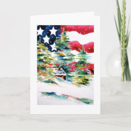 Patriotische American Flag Weihnachtskarte Feiertagskarte