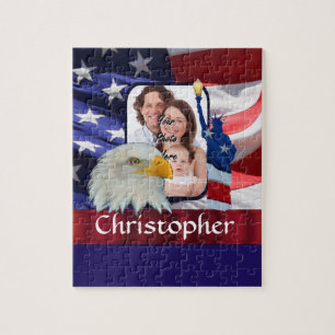 Patriotische American Icon Fotovorlage Puzzle