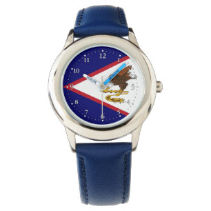 Patriotische American Samoa Flagge Uhr