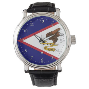 Patriotische American Samoa Flaggenuhr Armbanduhr