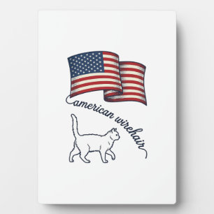 Patriotische American Wirehair Katze Vintage Desig Fotoplatte