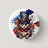 Patriotische Americana-Katze Button (Vorderseite)