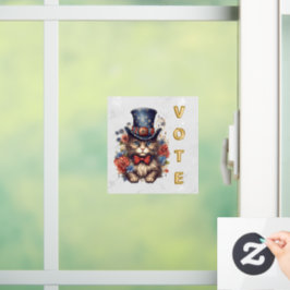 Patriotische Americana-Katzstimme Fensteraufkleber