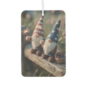 Patriotische Amerikaner mit Sparklern Autolufterfrischer