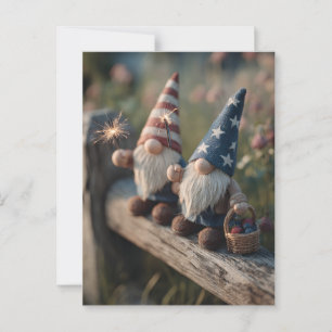 Patriotische Amerikaner mit Sparklern Postkarte