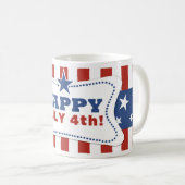 Patriotische Amerikanerin 4. Juli Unabhängigkeitst Kaffeetasse (VorderseiteRechts)