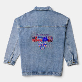 Patriotische Amerikanerin Mama Red White & Blue Jeansjacke