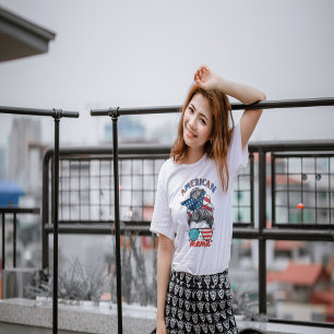 Patriotische Amerikanerin Mama T-Shirt