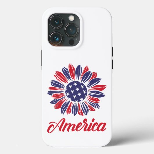 Patriotische Amerikanerin Sonnenblume Case-Mate iPhone Hülle (Rückseite)