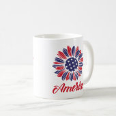 Patriotische Amerikanerin Sonnenblume Kaffeetasse (VorderseiteRechts)