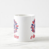Patriotische Amerikanerin Sonnenblume Kaffeetasse (Mittel)
