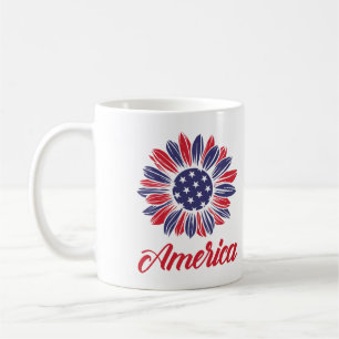 Patriotische Amerikanerin Sonnenblume Kaffeetasse