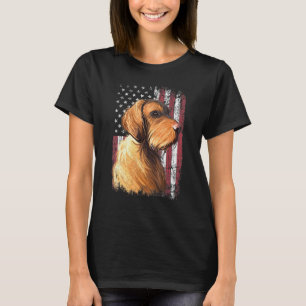 Patriotische Amerikanerin Vizsla Dog Usa Flagge T-Shirt