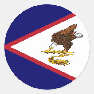 Patriotische Amerikanisch-Samoa-Flagge Rechteckige Runder Aufkleber