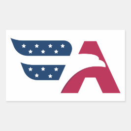 Patriotische amerikanische Adler-Buchstabe A-Flagg Rechteckiger Aufkleber