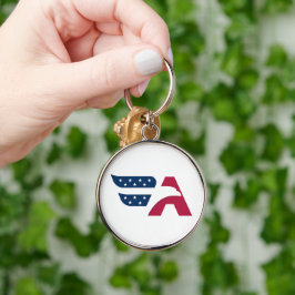 Patriotische amerikanische Adler-Buchstabe A-Flagg Schlüsselanhänger