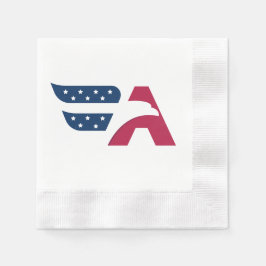 Patriotische amerikanische Adler-Buchstabe A-Flagg Serviette