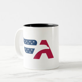 Patriotische amerikanische Adler-Buchstabe A-Flagg Zweifarbige Tasse