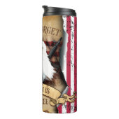 Patriotische Amerikanische Adlerillustration mit F Thermosbecher (Nach rechts gedreht)