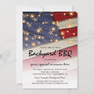 Patriotische amerikanische BBQ-Party-Feier Einladung