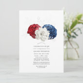 Patriotische amerikanische Blumenfeier Einladung (Stehend Vorderseite)