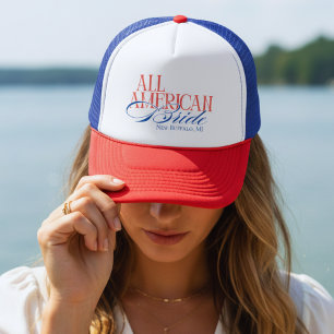 Patriotische Amerikanische Braut Junggesellinnenab Truckerkappe