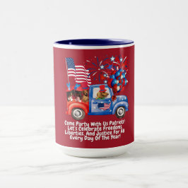 Patriotische amerikanische Dackeln Kaffee Tasse